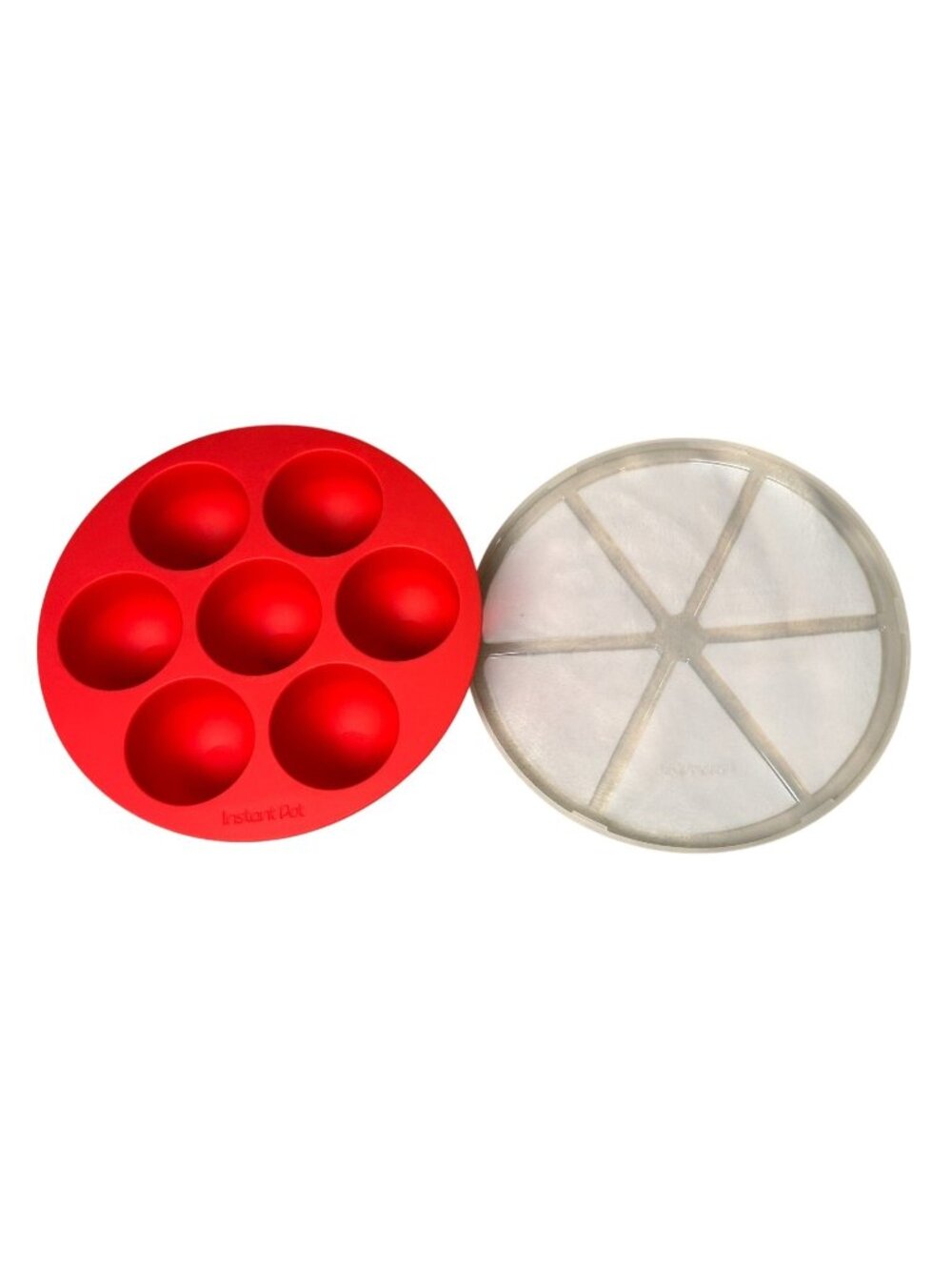 Instant Pot Silicone Egg Bites Mold With Lid Red BPA-Free Dishwasher Safe